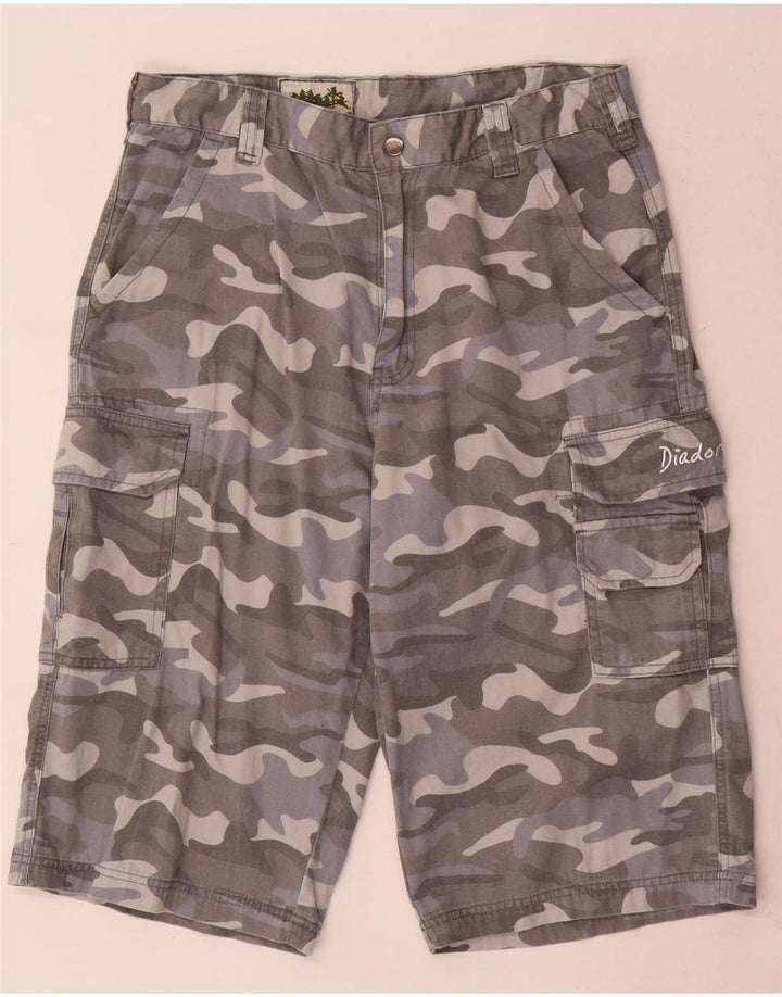 Pantaloni scurți cargo pentru bărbați Diadora W34, bumbac camuflaj, gri mare