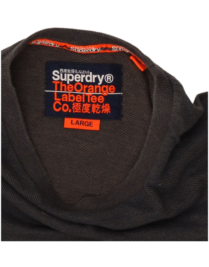 Top pentru bărbați Superdry cu mânecă lungă, mare, gri, bumbac