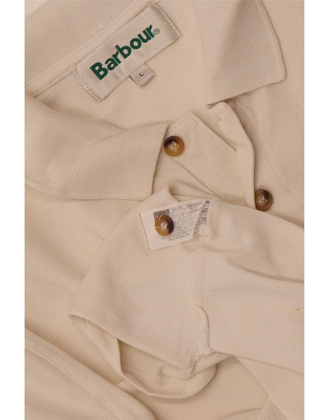Tricou polo Barbour pentru bărbați, mare din bumbac alb