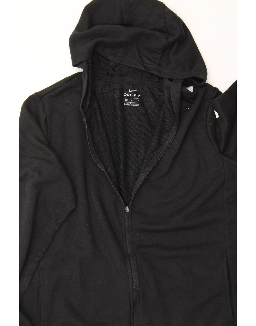 NIKE Womens Dri Fit Zip Hoodie Sweater UK 14 Medium Black Polyester Vintage Nike and Second-Hand Nike from Messina Hembry 