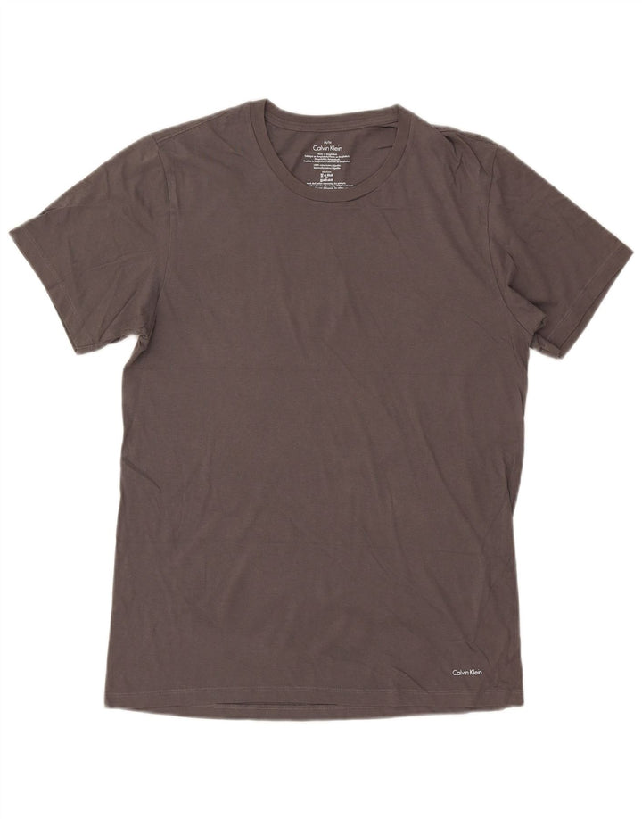 Tricou grafic Calvin Klein pentru bărbați Top din bumbac gri mediu