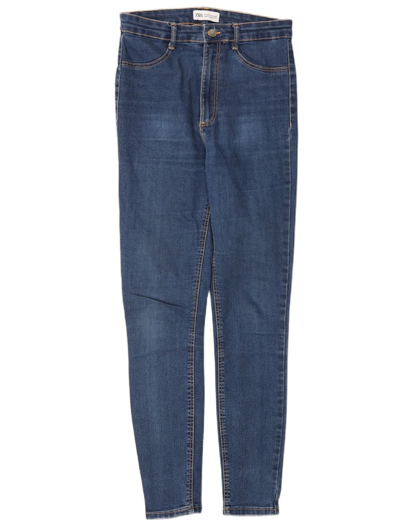 Blugi skinny pentru femei cu talie înaltă Zara EU 40 Medium L30 L28 Albastru