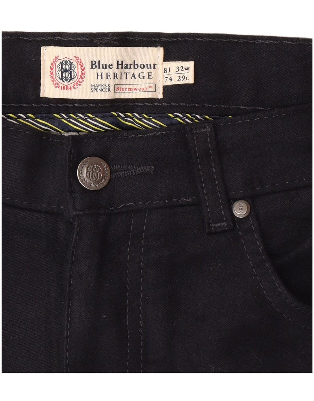 Pantaloni casual pentru bărbați Marks & Spencer Blue Harbour W32 L29 bleumarin