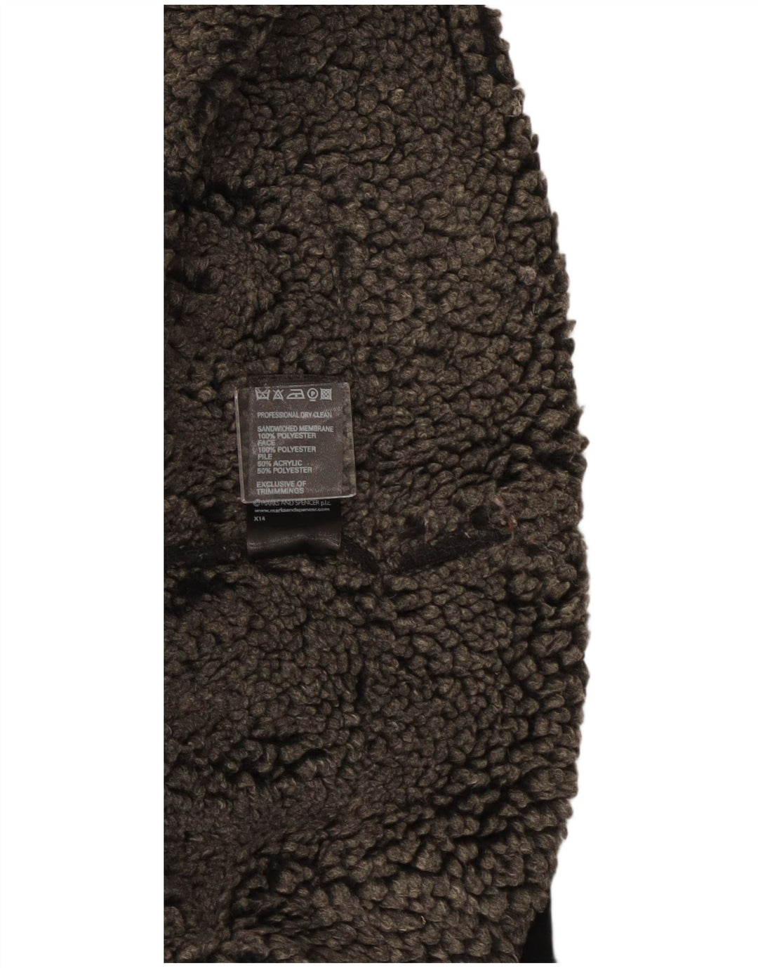 Jachetă Sherpa pentru femei Marks & Spencer UK 18 XL Poliester negru