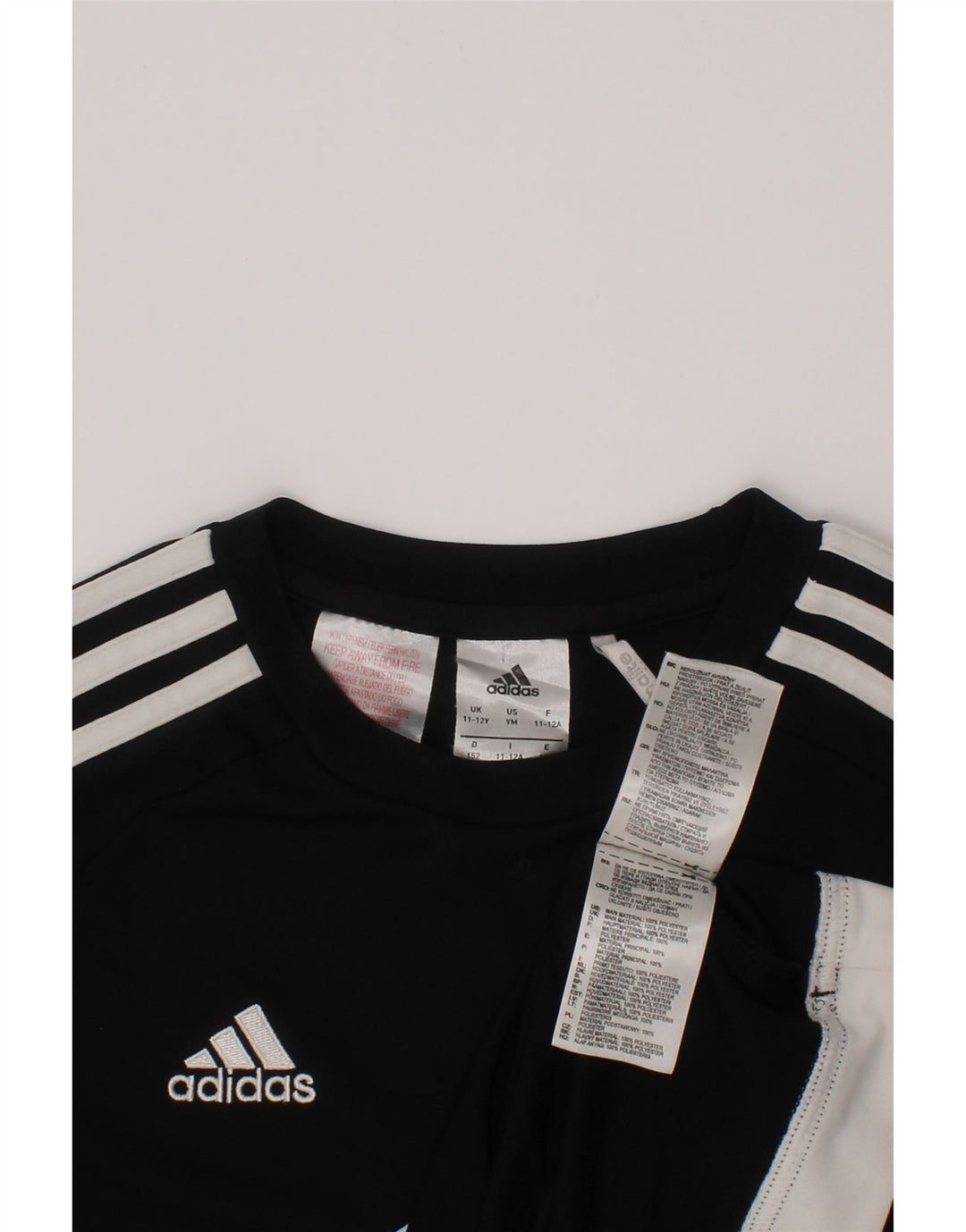 Tricou Climalite ADIDAS pentru băieți Top 11-12 ani, negru, poliester color bloc