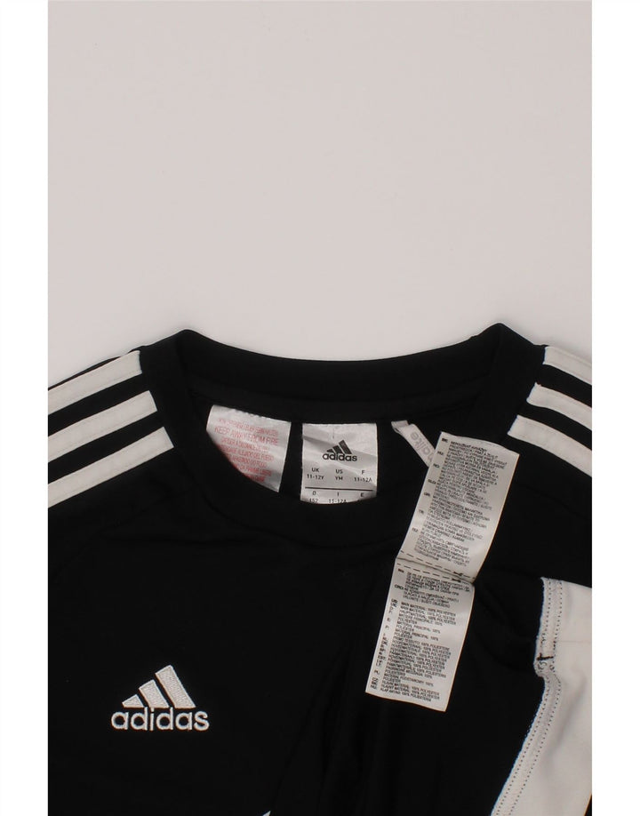 Tricou Climalite ADIDAS pentru băieți Top 11-12 ani, negru, poliester color bloc