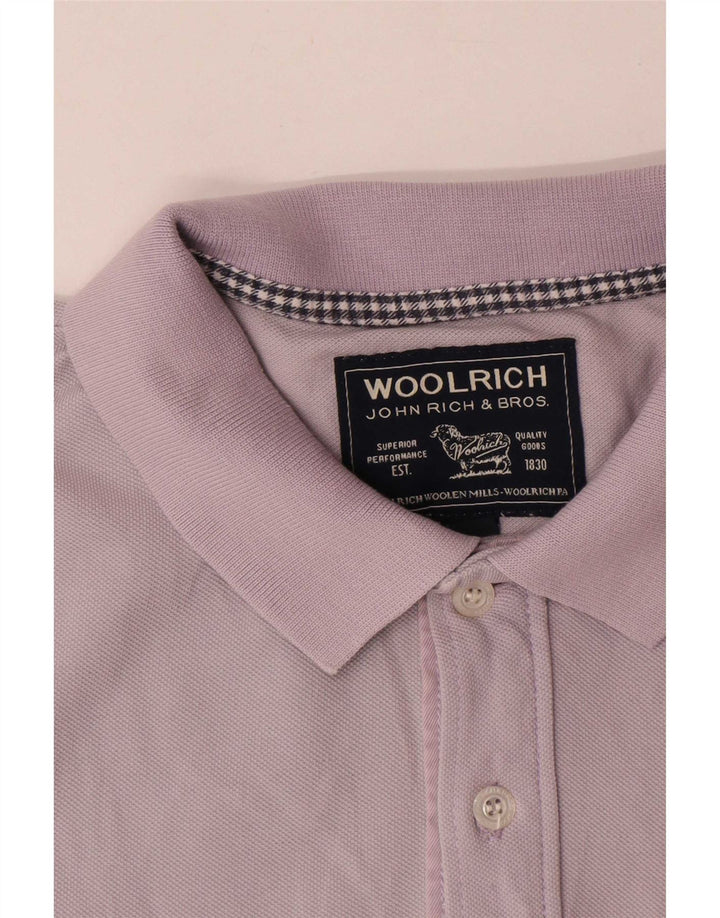 Tricou polo Woolrich pentru bărbați, bumbac violet mediu