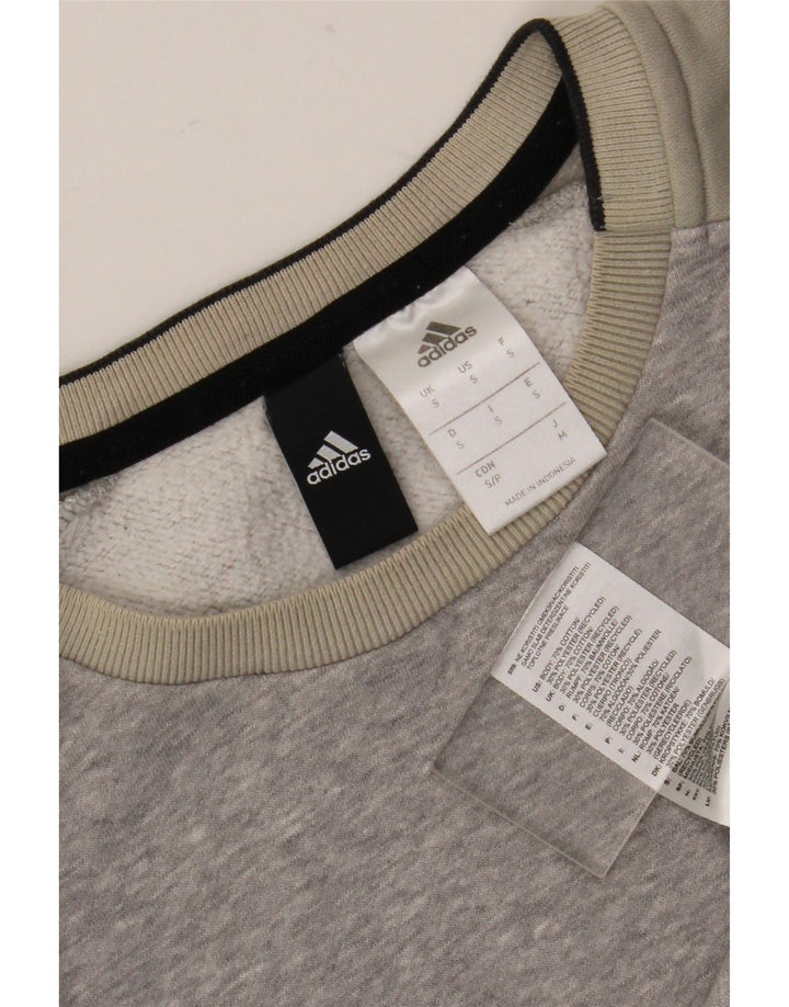 Hanorac pentru bărbați Adidas Jumper mic, gri, bumbac color bloc