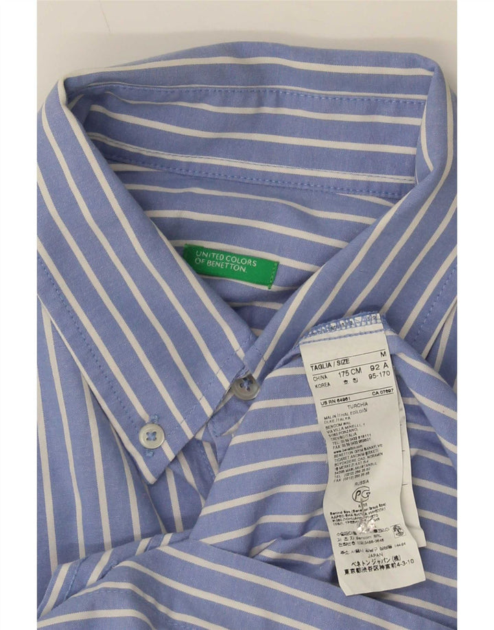 Cămașă Benetton pentru bărbați, bumbac cu dungi albastre medii