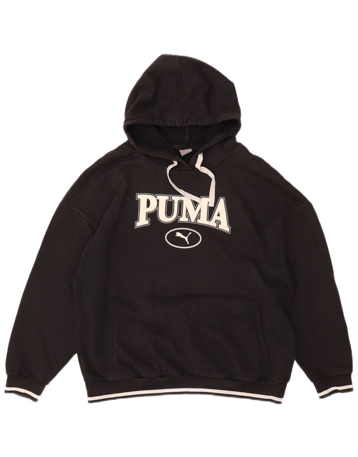 Pulover cu glugă cu grafic PUMA pentru femei UK 16, mare, negru, bumbac