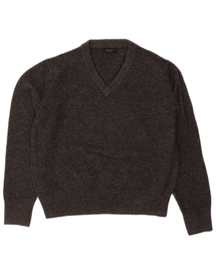Pulover cu decolteu în V Massimo Dutti pentru femei, cu ajustare normală, UK 10, gri mic