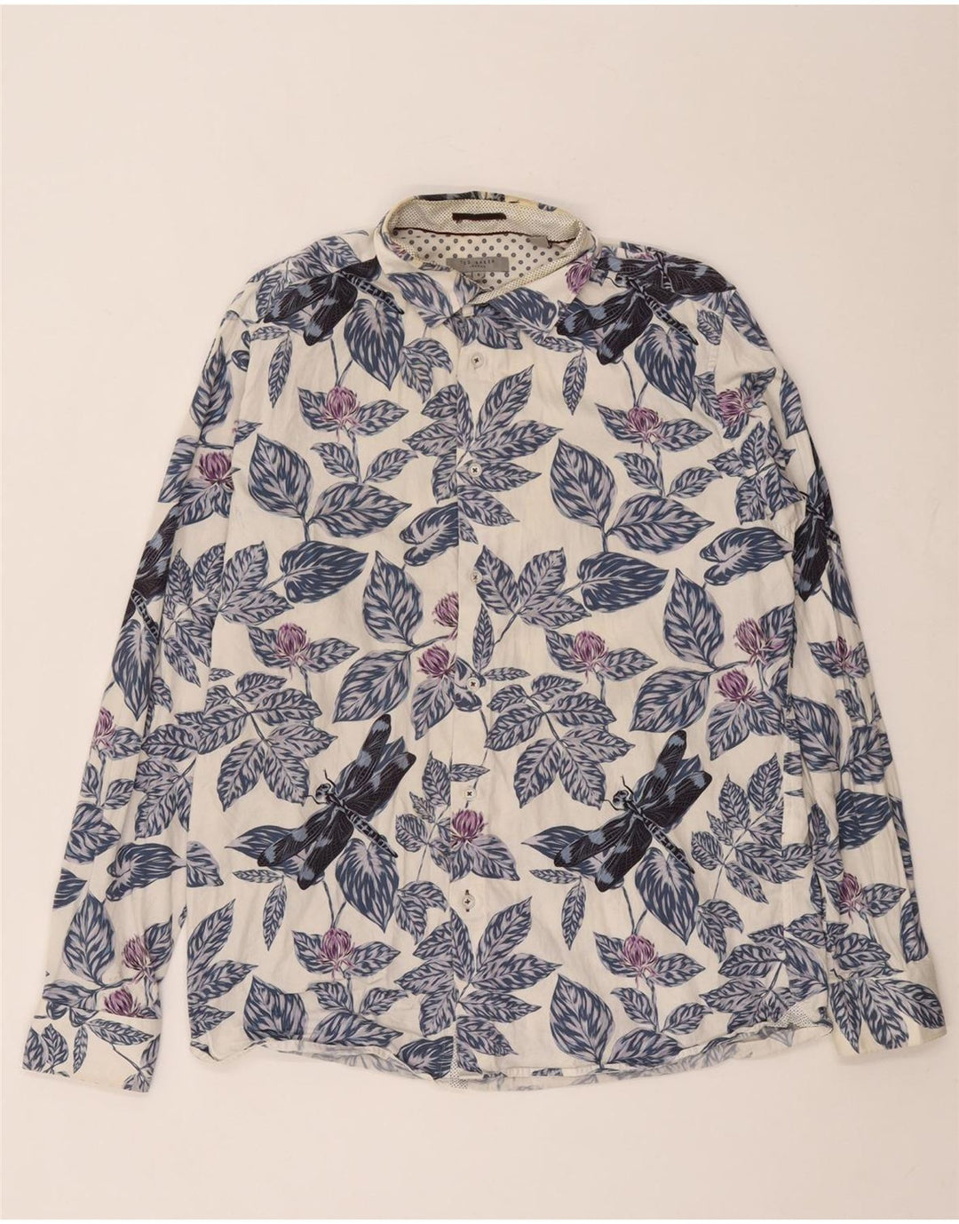 Cămașă Bărbați Ted Baker Mărimea 5 XL Bumbac Floral Alb