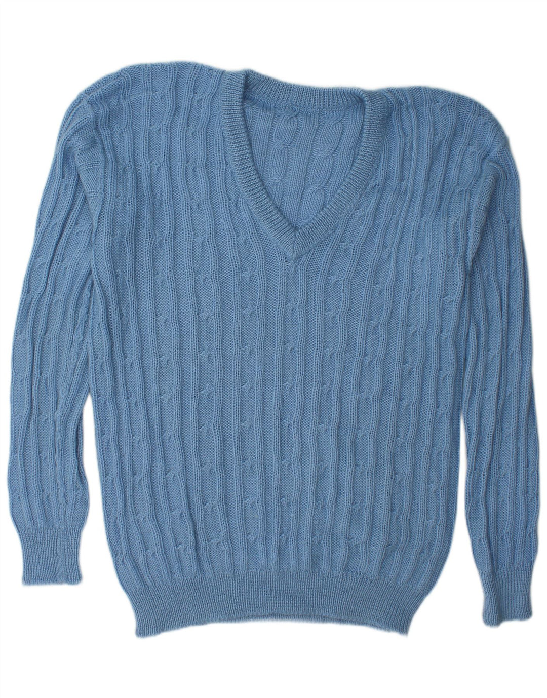Pulover vintage pentru bărbați cu decolteu în V, XL, albastru