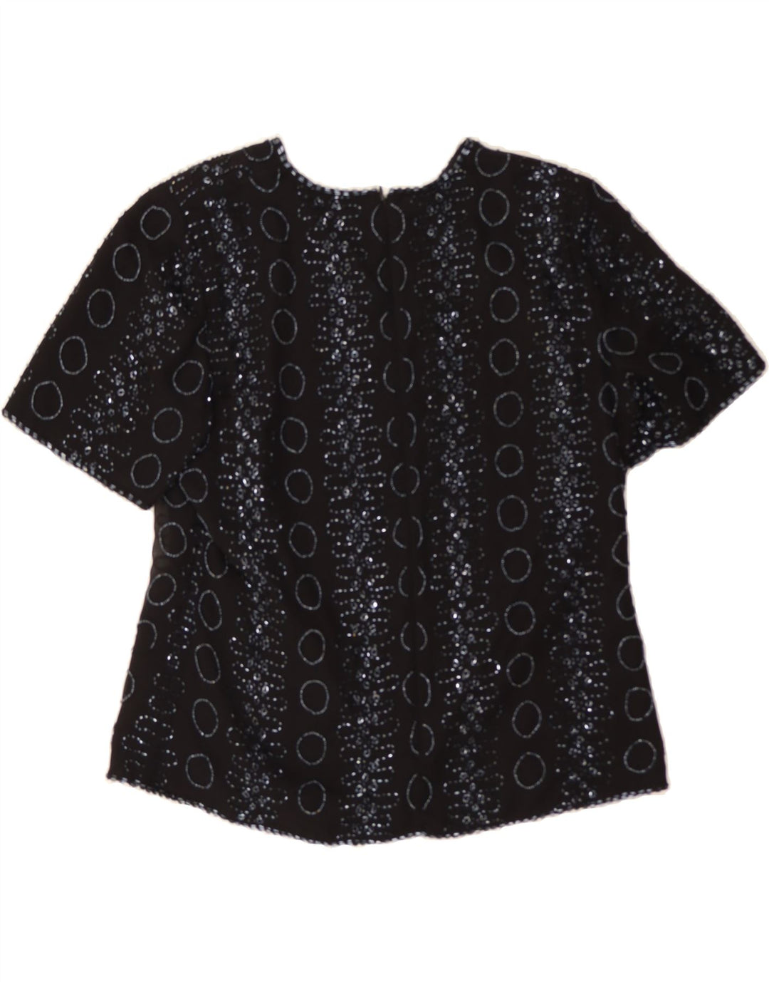 VINTAGE Womens Evening Blouse Top UK 16 Large Black Polka Dot Polyester Vintage Vintage and Second-Hand Vintage from Messina Hembry 
