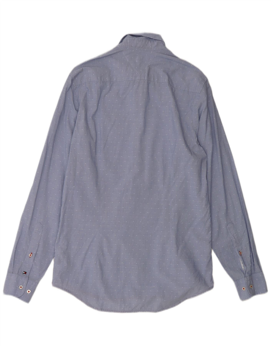 TOMMY HILFIGER Mens Slim Fit Shirt Medium Blue Spotted Cotton