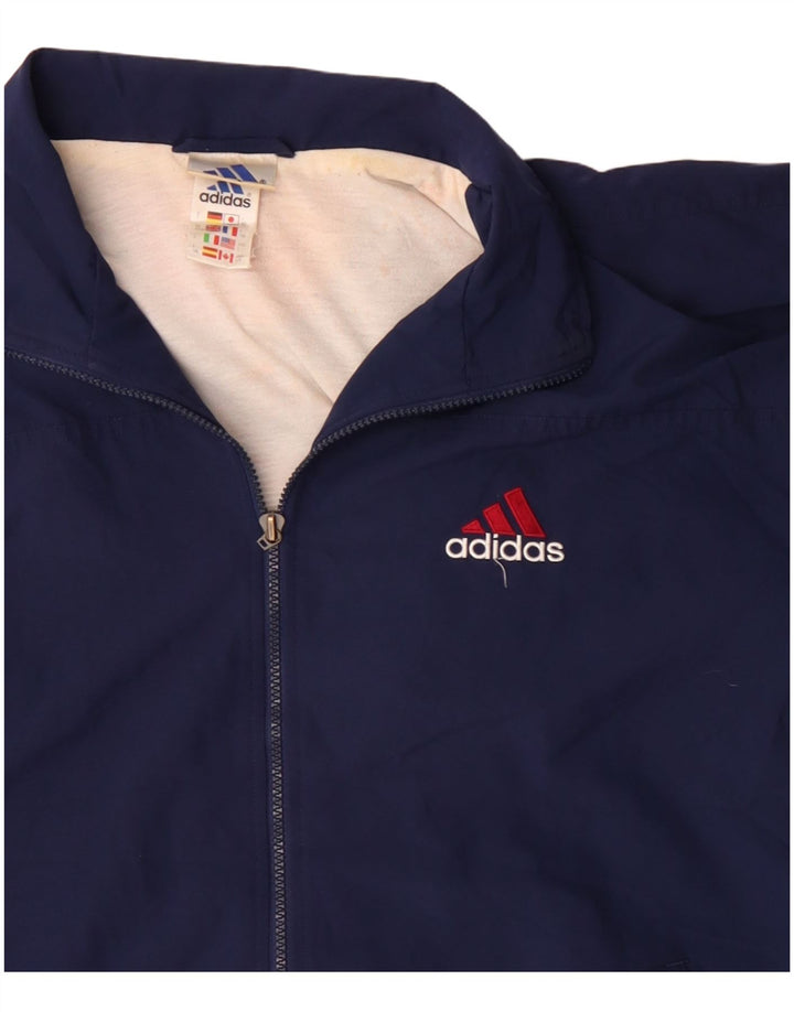 Jachetă de trening pentru bărbați Adidas UK 42/44 Poliester mare, albastru bleumarin