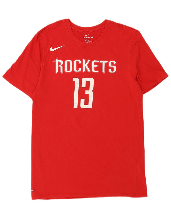 Tricou grafic Nike Houston Rockets pentru bărbați Top din bumbac roșu mediu
