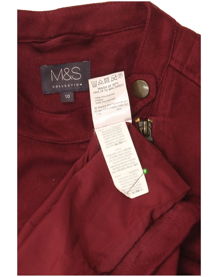 Geacă motociclist pentru femei Marks & Spencer UK 10 mic, din poliester burgundă