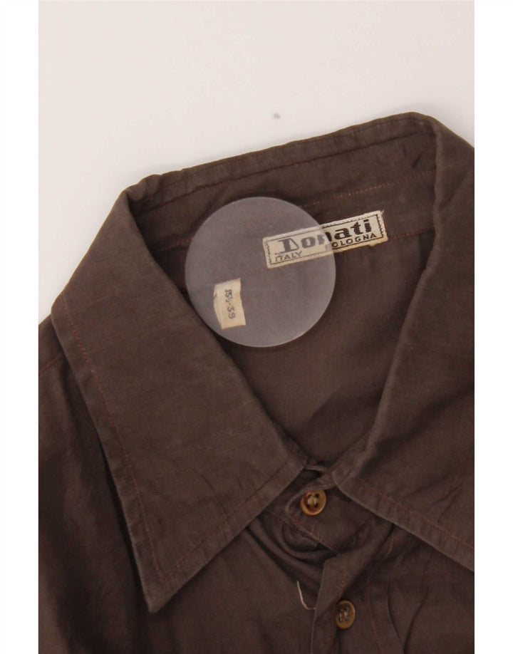 Cămașă Vintage pentru bărbați Mărimea 39 15 1/2 Maro Mediu