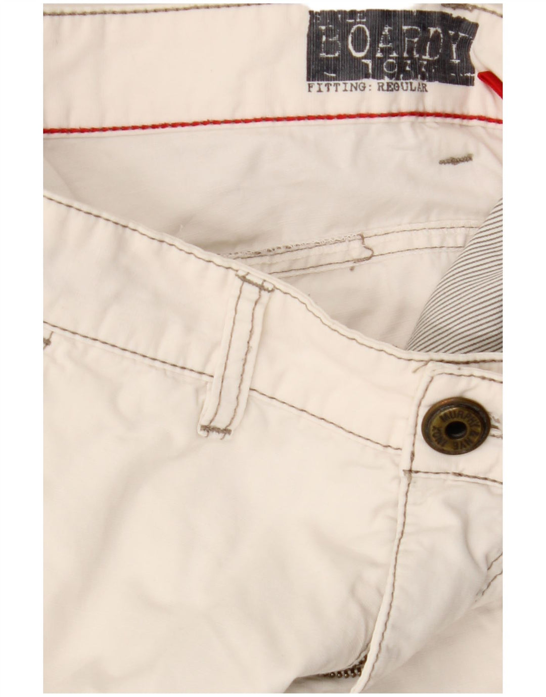 Pantaloni VINTAGE pentru bărbați, drepti, cu croiala normală, L34 L32, alb