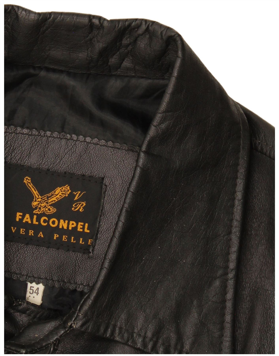 Jachetă din piele pentru bărbați Falconpel IT 54 2XL din piele neagră