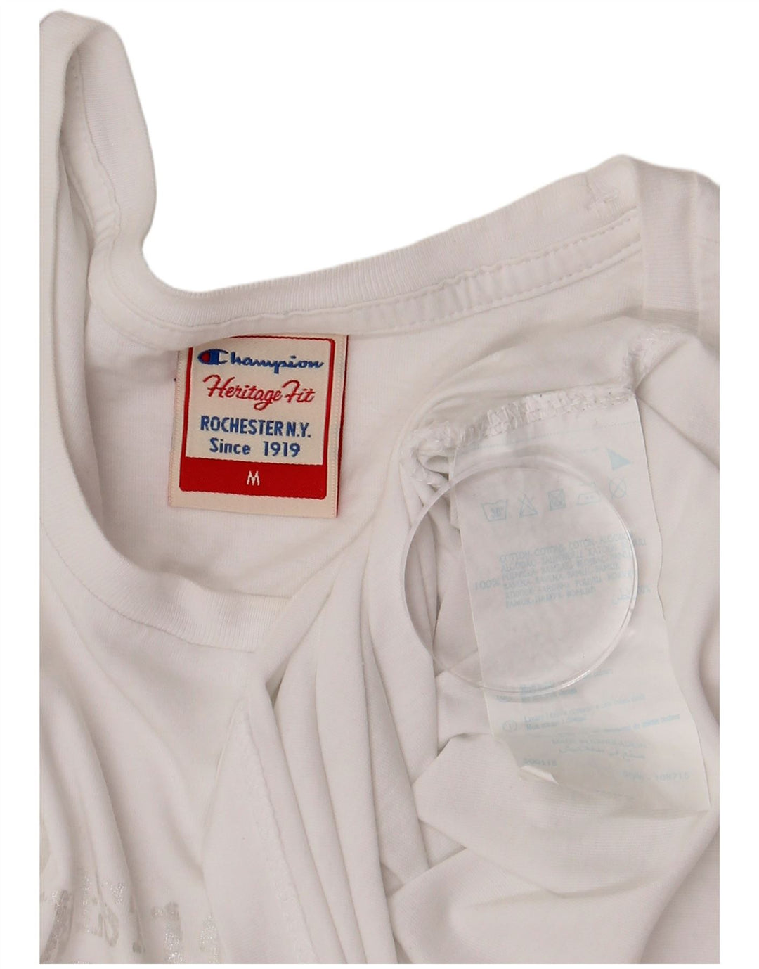 Tricou grafic Champion pentru femei Herritage Fit Top UK 12 Bumbac alb mediu