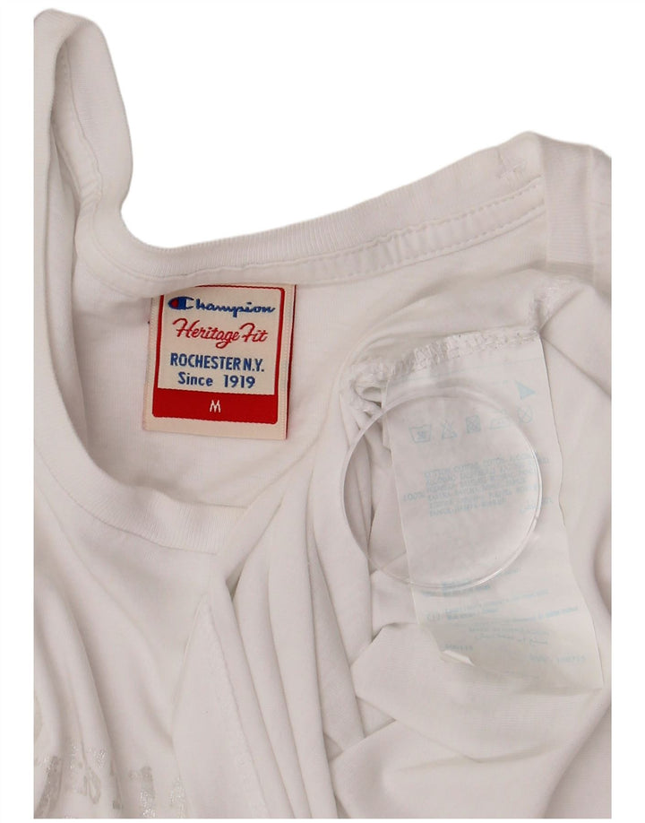 Tricou grafic Champion pentru femei Herritage Fit Top UK 12 Bumbac alb mediu