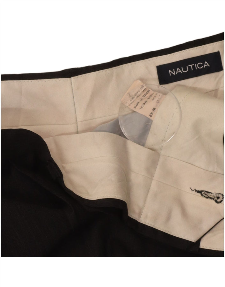 NAUTICA Womens Pegged Suit Trousers W42 L29 Black Wool