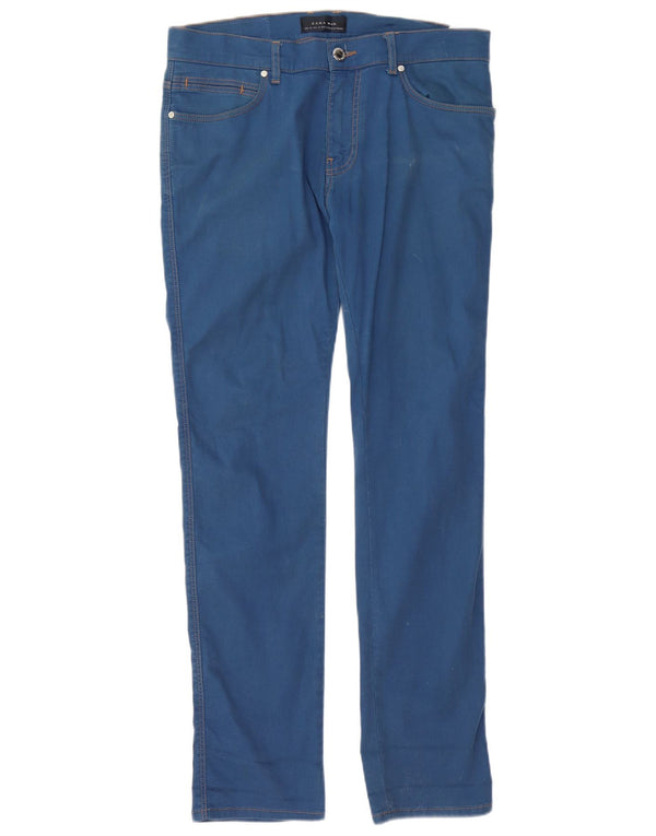 Blugi slim pentru bărbați Zara EU 42 Large W32 L34 Blue Bumbac