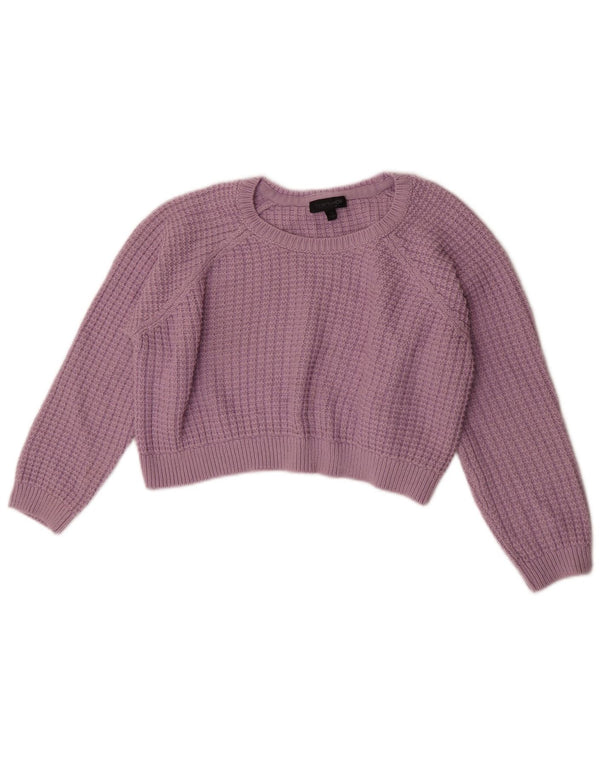 Pulover Topshop pentru damă, crop supradimensionat, cu gât de barcă, UK 10 Mic Violet