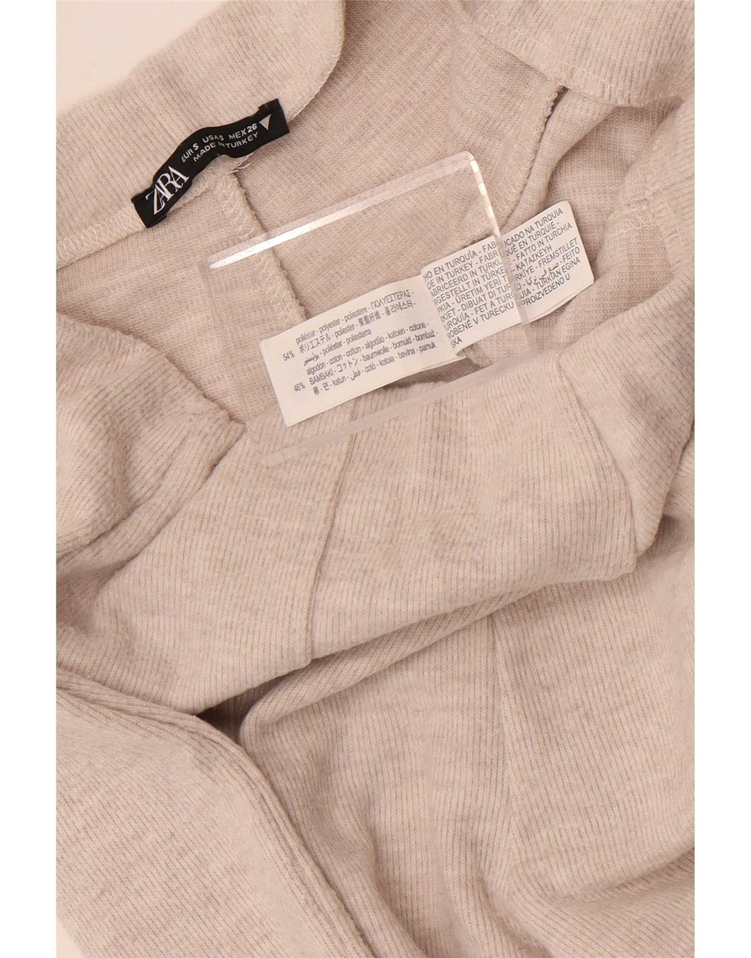 Pantaloni largi din tricot pentru femei Zara Mici L28 L30 Poliester gri