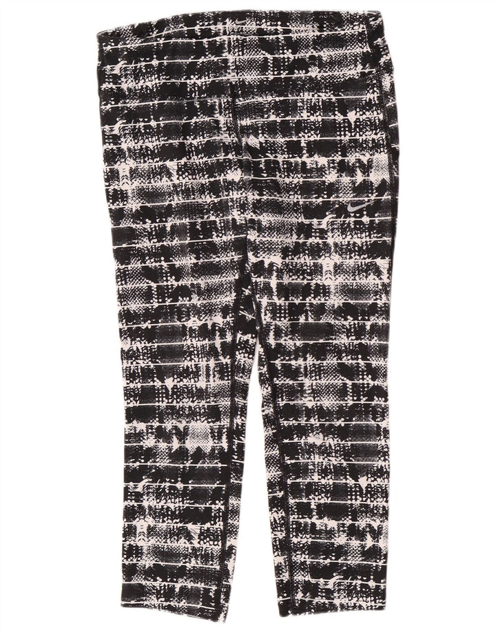 Leggings Capri Nike pentru femei UK 12 Poliester geometric negru mediu
