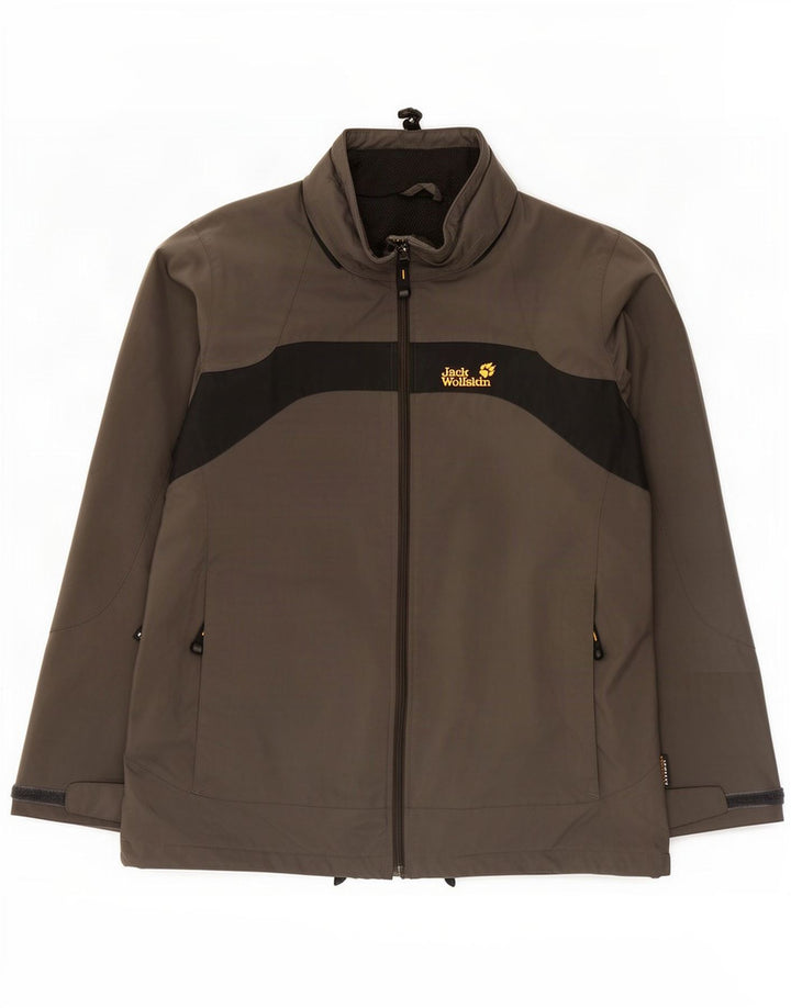 Jack Wolfskin Jachetă de ploaie pentru bărbați Marea Britanie 36/38 Gri mediu Poliamidă color bloc