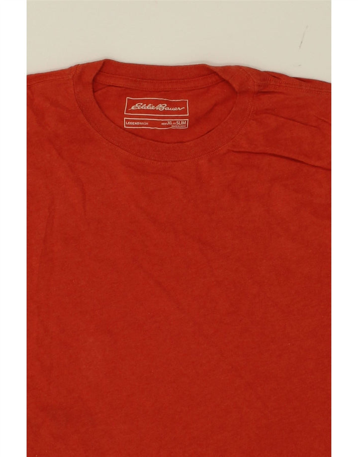 EDDIE BAUER Mens Slim T-Shirt Top XL Red Cotton Vintage Eddie Bauer and Second-Hand Eddie Bauer from Messina Hembry 