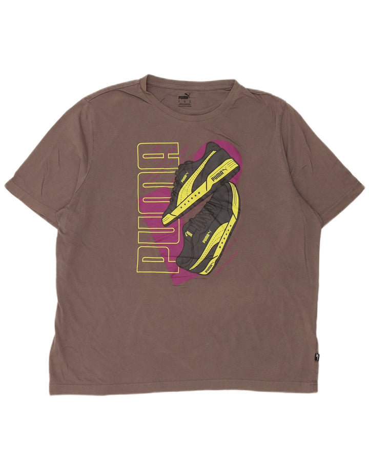 Tricou grafic PUMA pentru bărbați Top XL bumbac gri