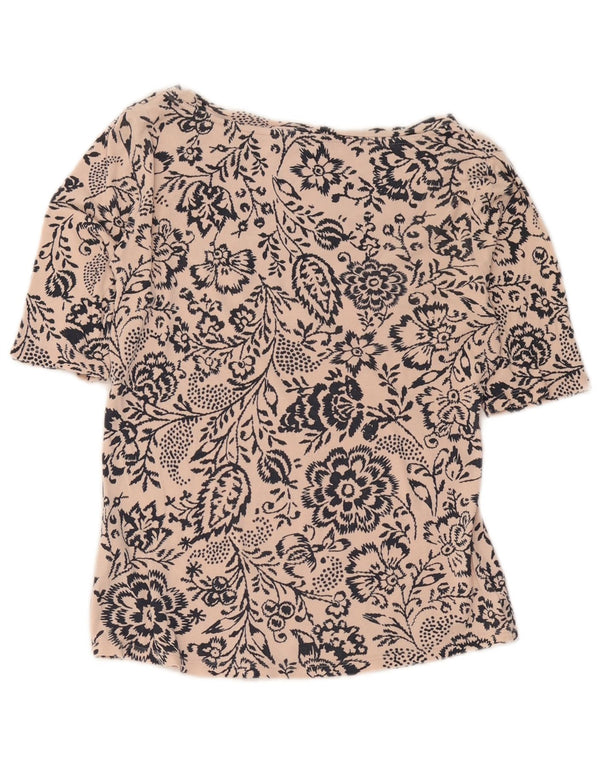 Bluză pentru femei Marks & Spencer, cu mâneci jumate, UK 12, roz mediu, floral