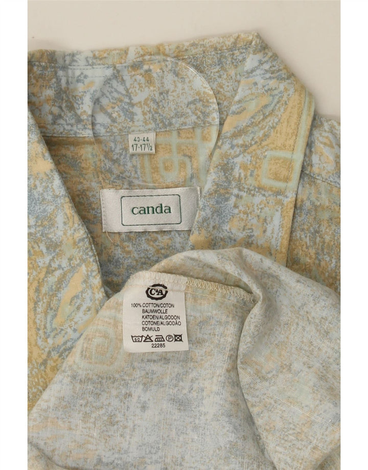 CANDA Mens Abstract Pattern Shirt Size 43/44 17-17 1/2 XL Grey Vintage Canda and Second-Hand Canda from Messina Hembry 