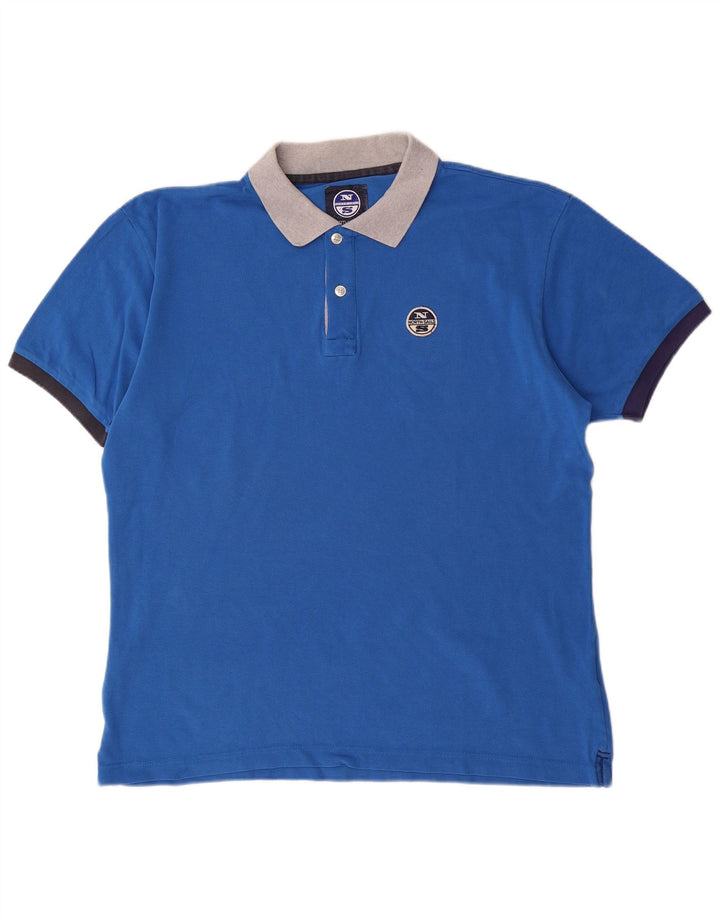 Cămașă polo NORTH SAILS pentru bărbați, bumbac albastru 2XL