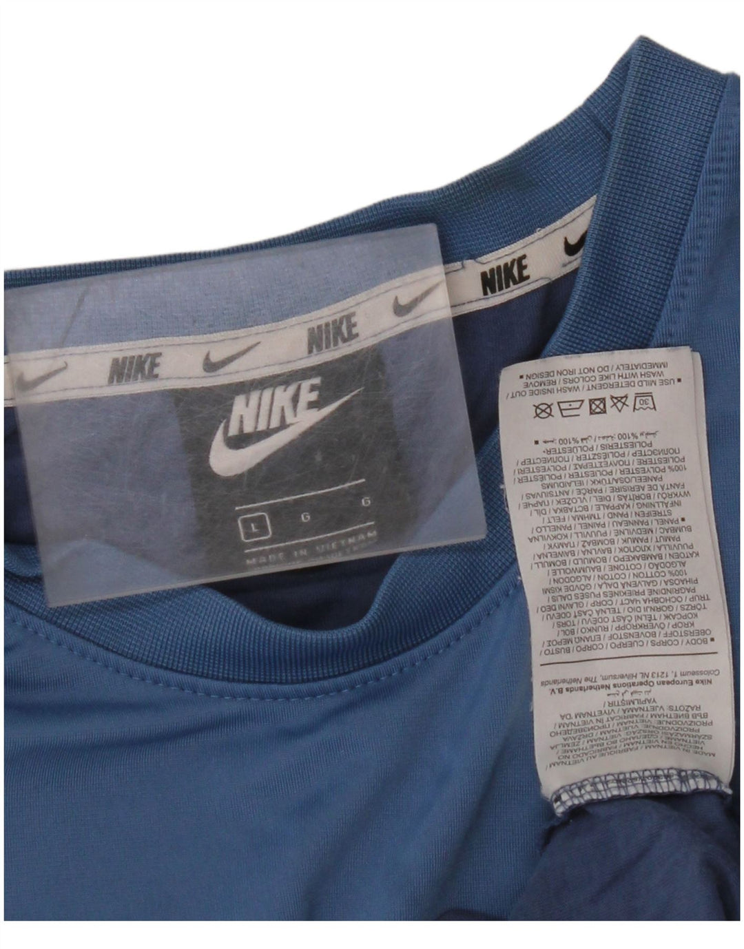 Tricou grafic pentru bărbați NIKE Top mare, albastru, bumbac color bloc