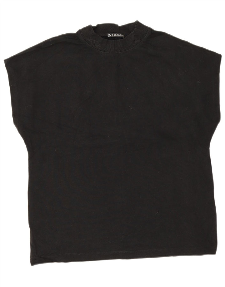 Tricou pentru femei Zara UK 14 Bumbac mediu negru