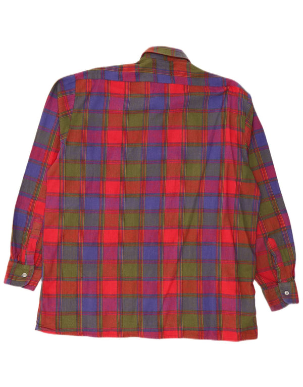 Cămașă de flanel pentru bărbați VINTAGE Mărimea 41/42 Bumbac cu carouri multicolore mare