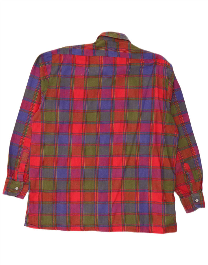 Cămașă de flanel pentru bărbați VINTAGE Mărimea 41/42 Bumbac cu carouri multicolore mare