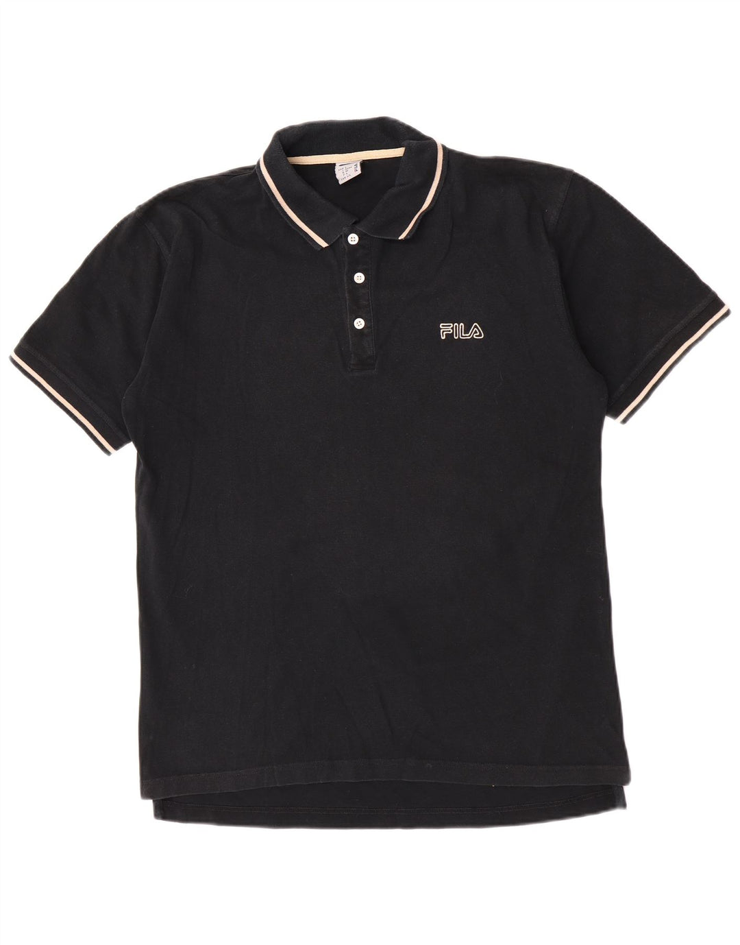 Tricou polo Fila pentru bărbați, bumbac cu dungi negre mari