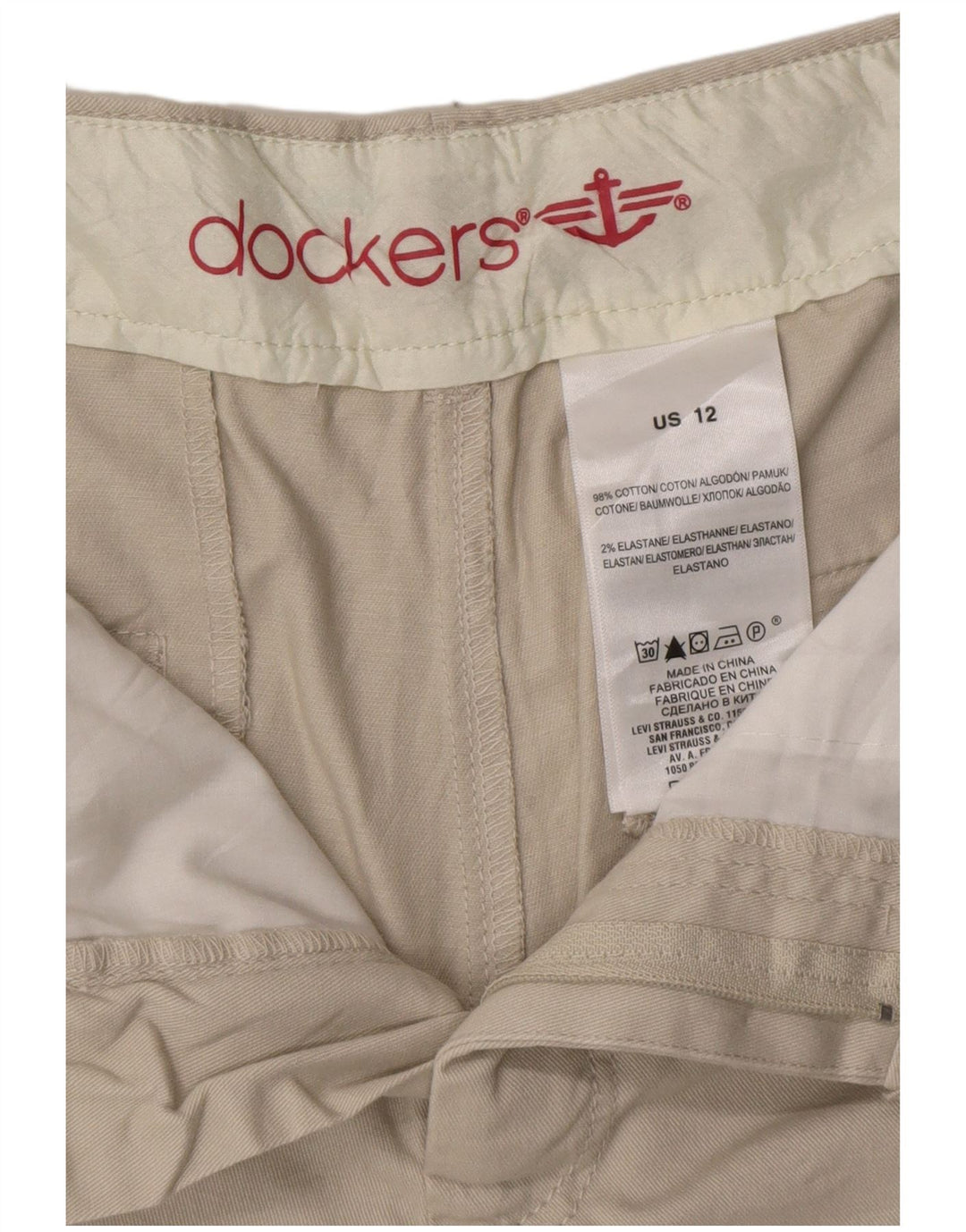 Pantaloni scurti chino DOCKERS pentru femei US 12 Large W33 Bumbac gri