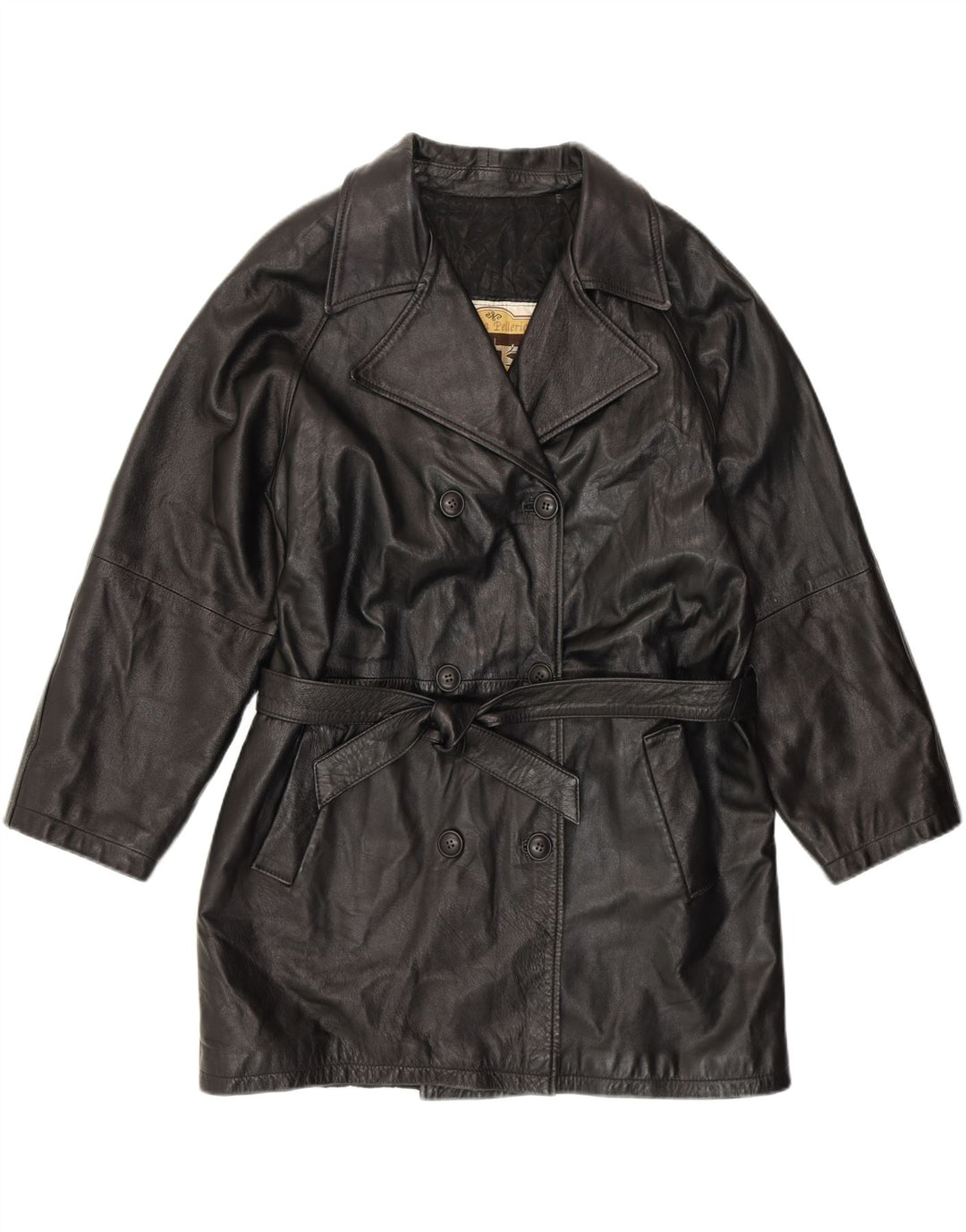 ANTICA PELLERIA Palton dublu pentru femei UK 16, mare, neagră