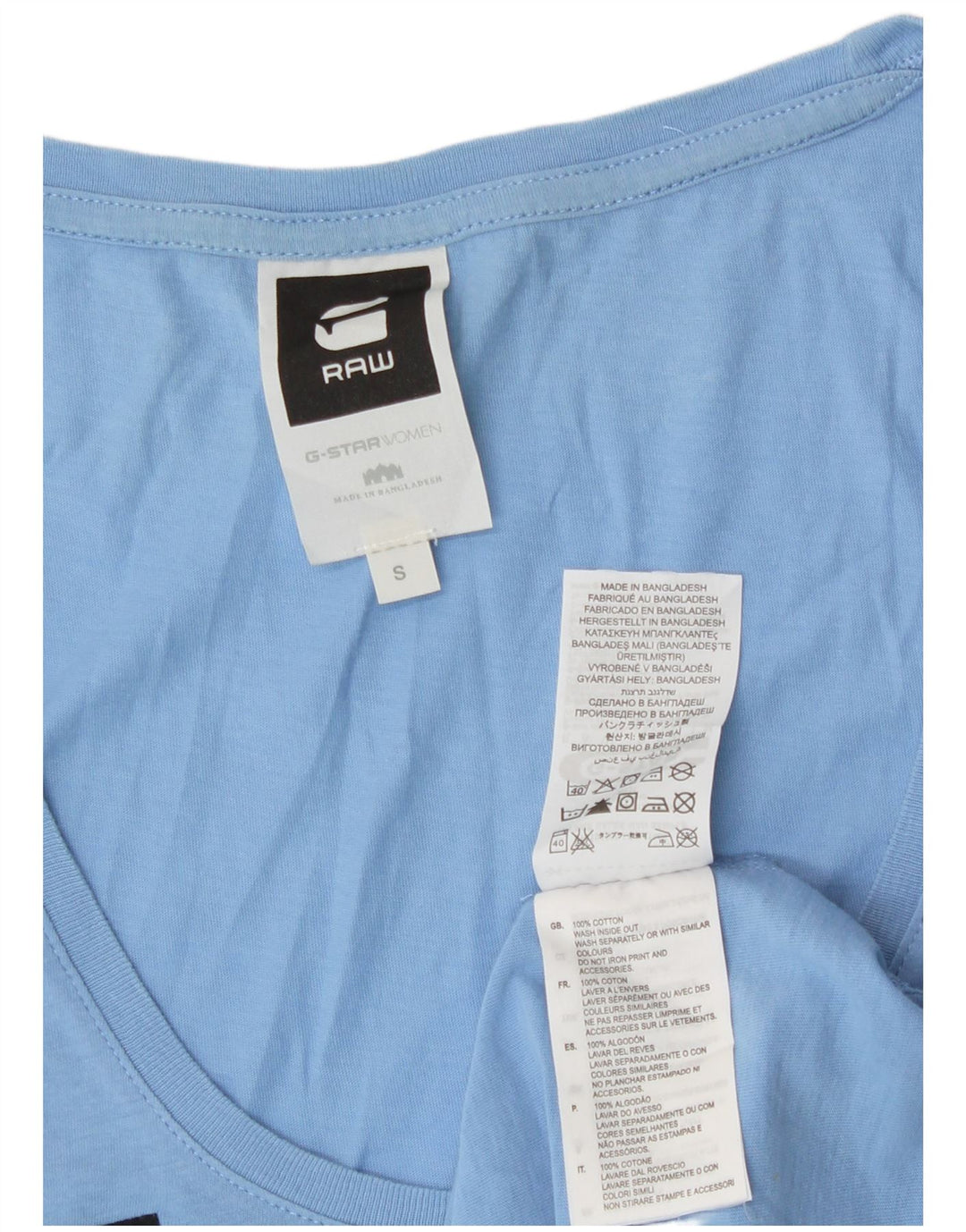 Top cu vestă grafică cu paragate G-Star pentru femei, bumbac albastru mic