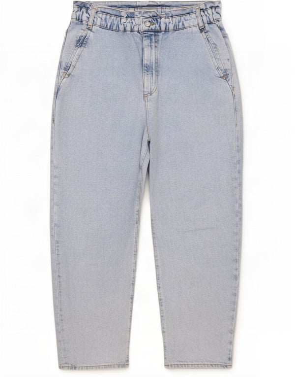 Blugi conici pentru femei cu talie înaltă Zara EU 44 XL W34 L26 Alb