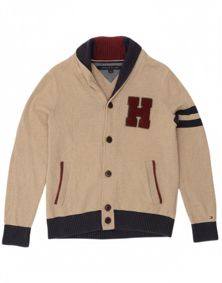 Pulover cardigan grafic pentru femei Tommy Hilfiger UK 10 Mic Bej