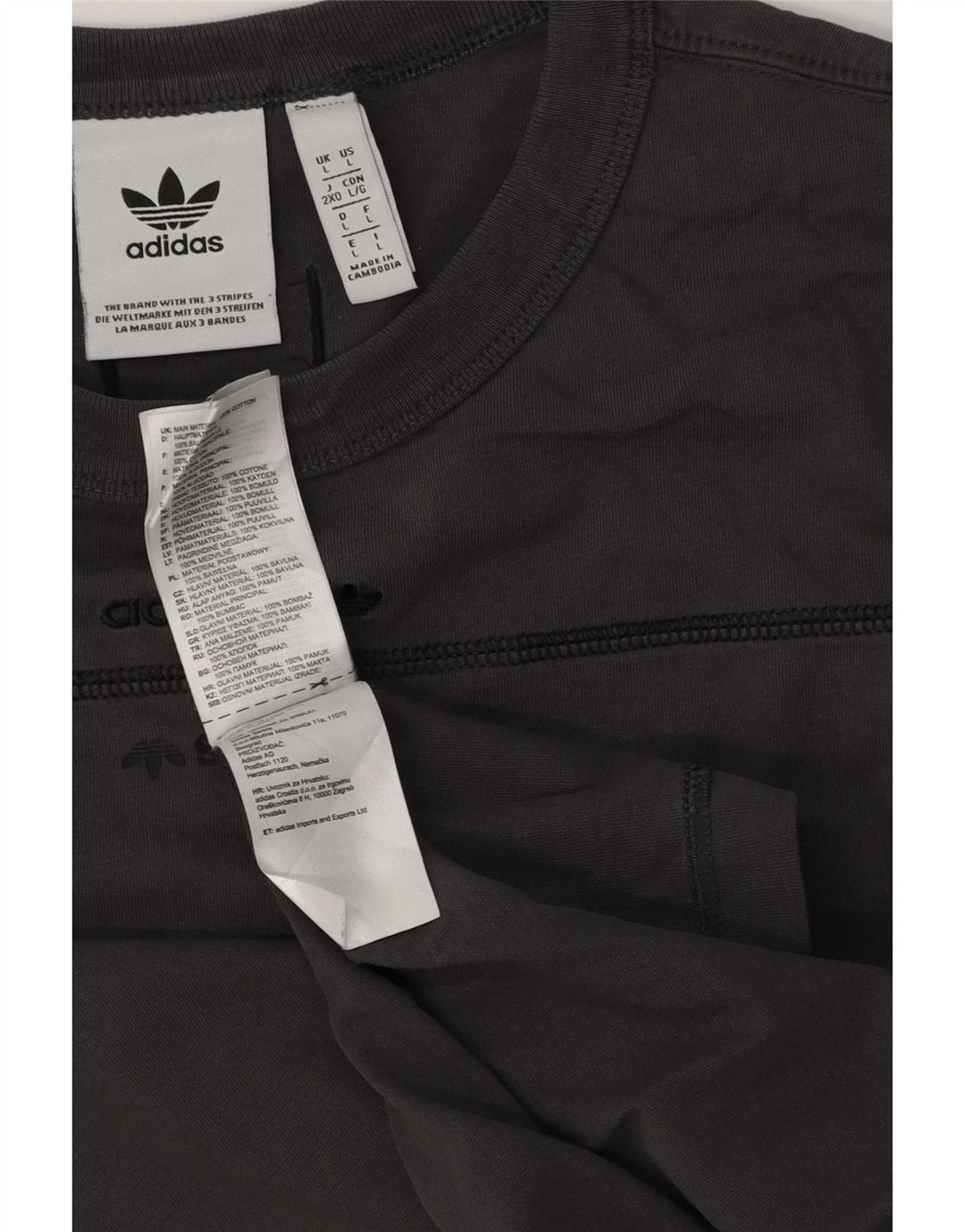Tricou pentru bărbați Adidas Top mare bumbac gri
