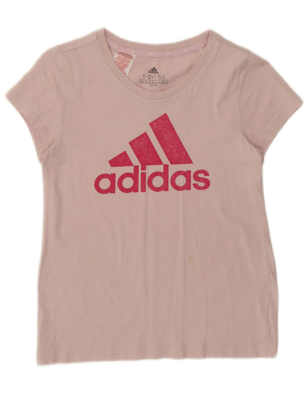 Tricou cu grafic obișnuit pentru fete Adidas Top 11-12 ani roz